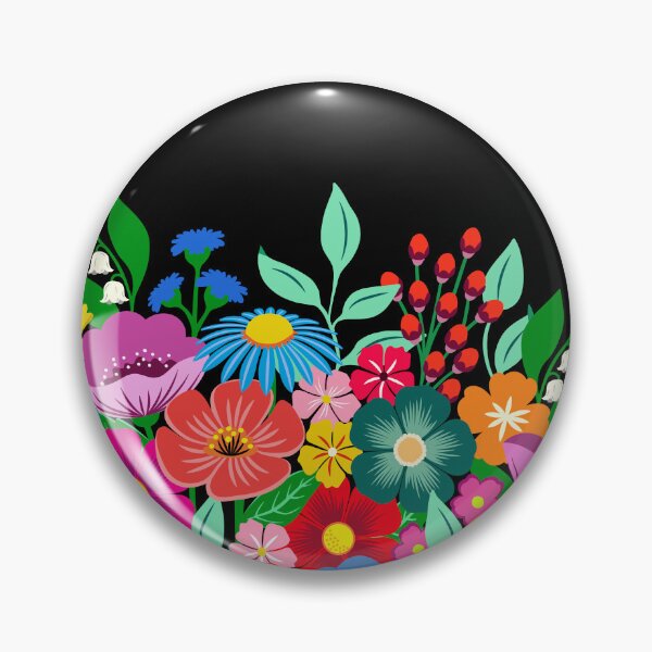 Item preview, Wildflower garden on black designed and sold by Jennifer Ladd.