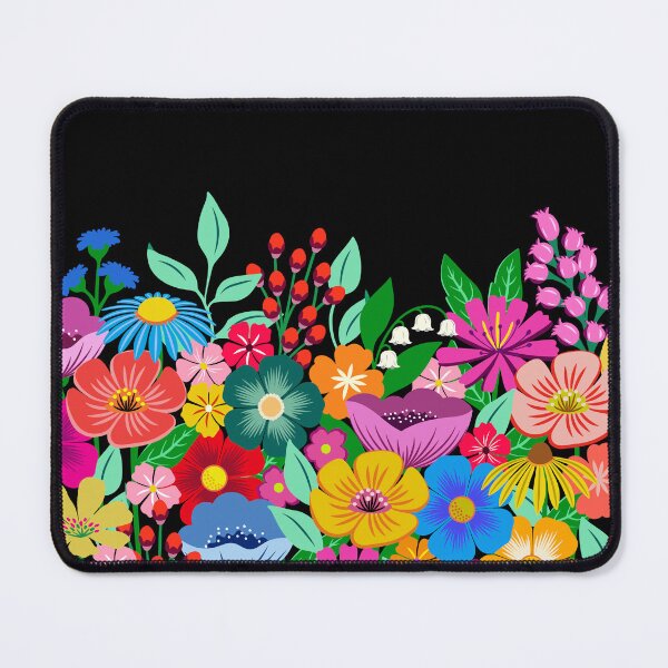 Item preview, Wildflower garden on black designed and sold by Jennifer Ladd.