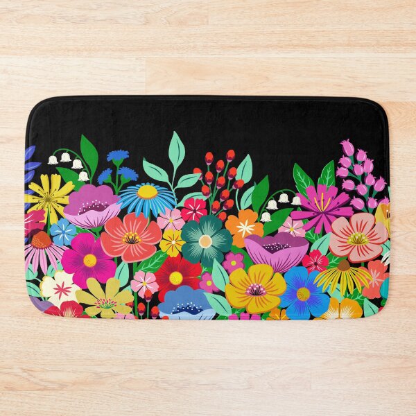 Item preview, Wildflower garden on black designed and sold by Jennifer Ladd.