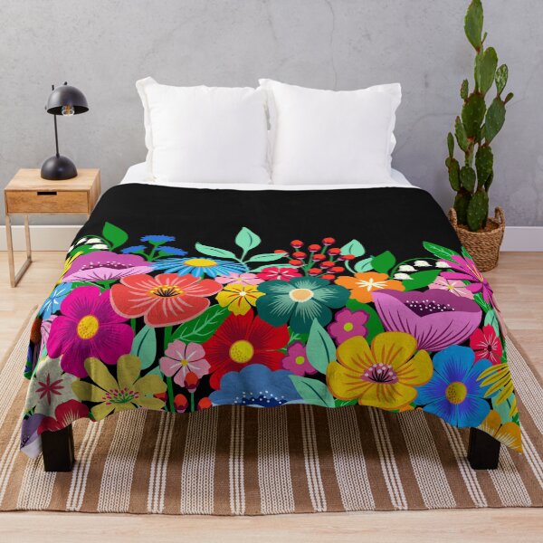 Item preview, Wildflower garden on black designed and sold by Jennifer Ladd.