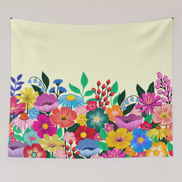 Item preview, Wildflower garden on cream designed and sold by Jennifer Ladd.