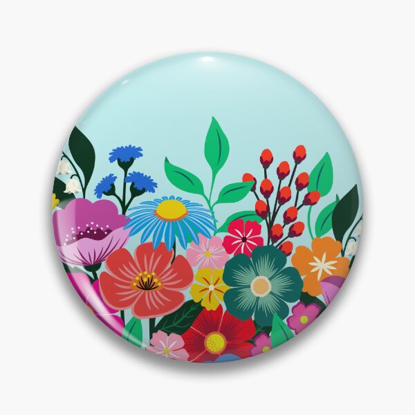 Item preview, Wildflower garden on light blue designed and sold by Jennifer Ladd.