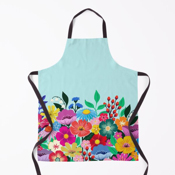 Item preview, Wildflower garden on light blue designed and sold by Jennifer Ladd.