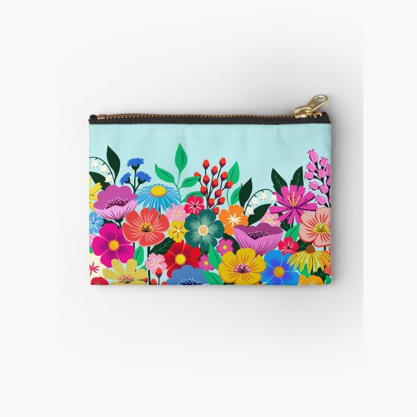 Item preview, Wildflower garden on light blue designed and sold by Jennifer Ladd.