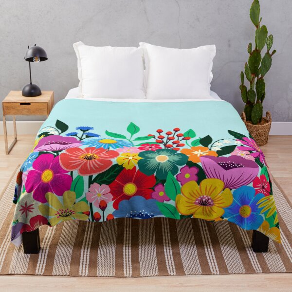 Item preview, Wildflower garden on light blue designed and sold by Jennifer Ladd.
