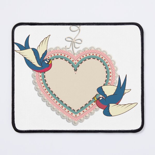 Item preview, Vintage Swallow Heart Frame – Retro Tattoo Style Love Illustration designed and sold by FLYINGPEOPLE24.