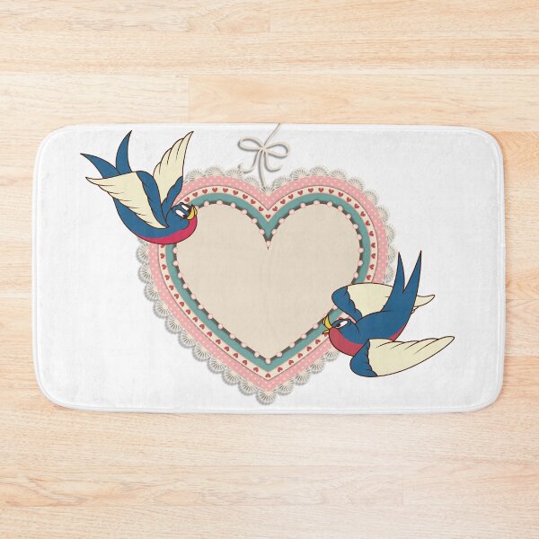 Item preview, Vintage Swallow Heart Frame – Retro Tattoo Style Love Illustration designed and sold by FLYINGPEOPLE24.