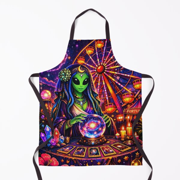 Item preview, Celestia the Ferris Oracle | Psychedelic Alien Fortune Teller Art Print designed and sold by LuxuryApparels.