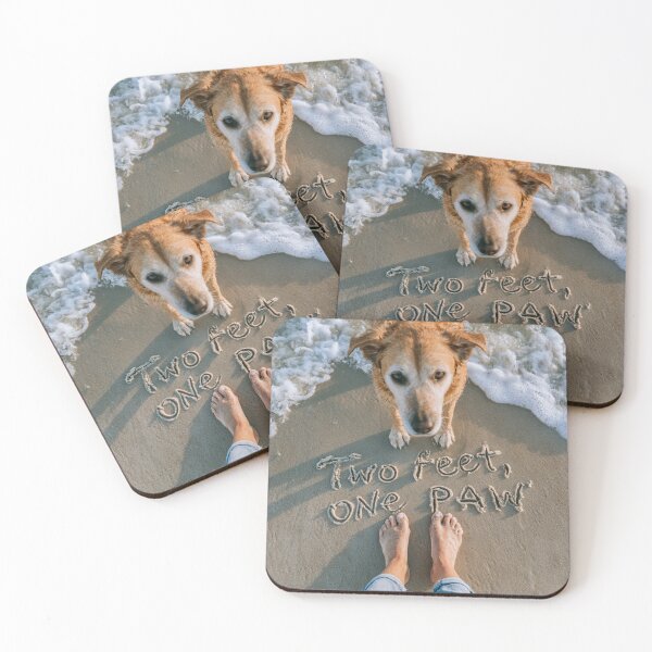 Item preview, Two Feet One Paw on sand  Dog Pregnancy Announcement designed and sold by chase-thewave.