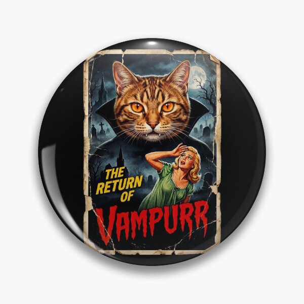 Item preview, Vampurr Retro Horror Cat Spooky Movie Poster designed and sold by d247.