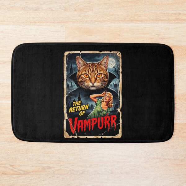 Item preview, Vampurr Retro Horror Cat Spooky Movie Poster designed and sold by d247.