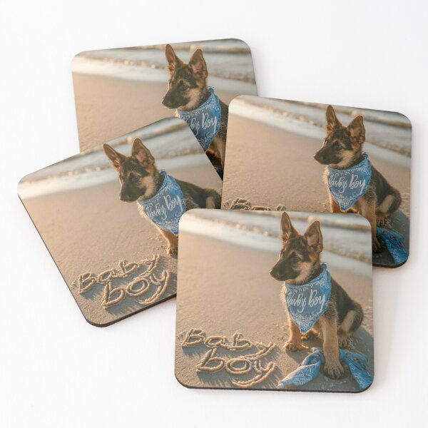 Item preview, German Shepherd Puppy Baby Boy Announcement designed and sold by chase-thewave.