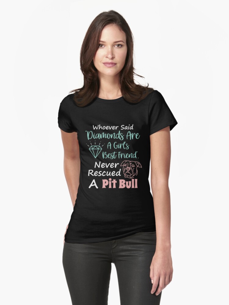 'Rescued A Pit Bull Tshirt' T-Shirt by Dogvills