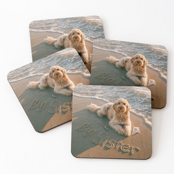 Item preview, Goldendoodle Big Sister Beach Pregnancy Announcement designed and sold by chase-thewave.
