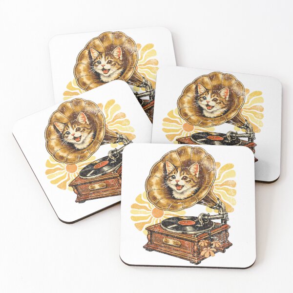 Item preview, Vintage Phonograph Kitty  designed and sold by Nacho Average Designs.