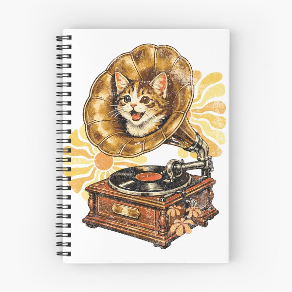 Item preview, Vintage Phonograph Kitty  designed and sold by Nacho Average Designs.
