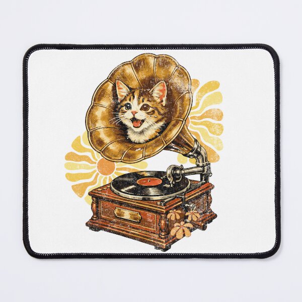 Item preview, Vintage Phonograph Kitty  designed and sold by Nacho Average Designs.