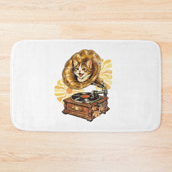 Item preview, Vintage Phonograph Kitty  designed and sold by Nacho Average Designs.