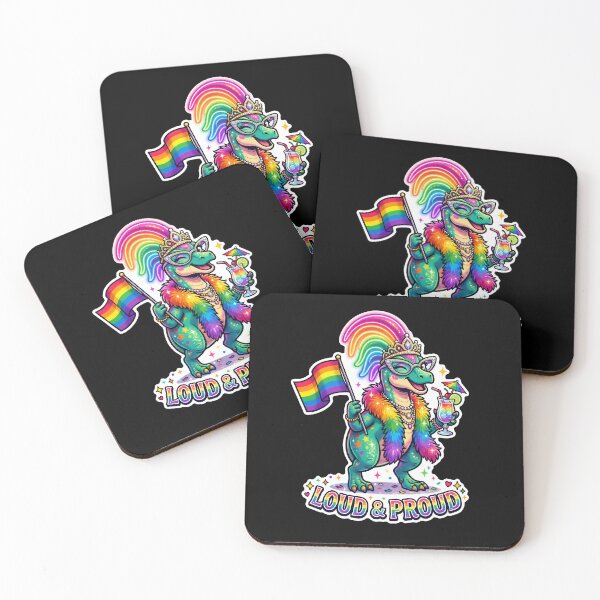 Item preview, Rainbow Dinosaur Pride Flag Loud & Proud LGBTQ designed and sold by No Limits T-Shirts.