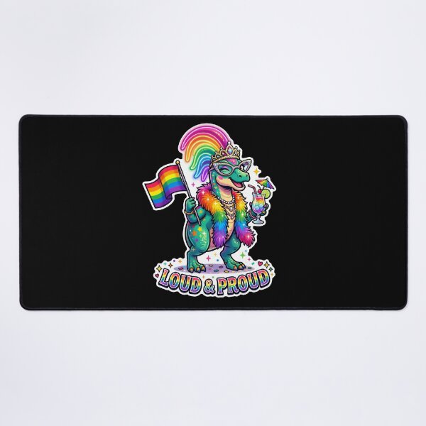 Item preview, Rainbow Dinosaur Pride Flag Loud & Proud LGBTQ designed and sold by No Limits T-Shirts.