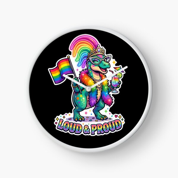 Item preview, Rainbow Dinosaur Pride Flag Loud & Proud LGBTQ designed and sold by No Limits T-Shirts.