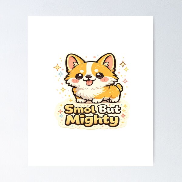 Item preview, Smol But Mighty Cute Puppy Sticker | Kawaii Dog Lover Gift, Adorable Small Dog Cartoon for Pet Lovers designed and sold by ArtByTripti.