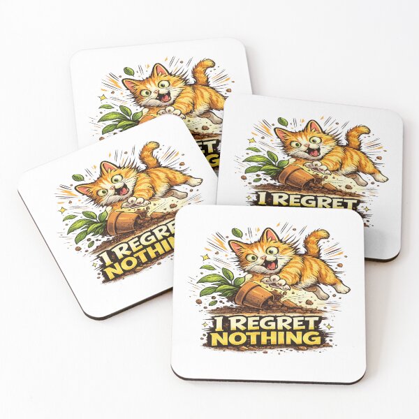 Item preview, Funny Orange Cat I Regret Nothing Sticker | Chaotic Ginger Cat Meme Gift for Cat Lovers, Cat Mom, Cat Dad designed and sold by ArtByTripti.