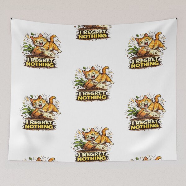 Item preview, Funny Orange Cat I Regret Nothing Sticker | Chaotic Ginger Cat Meme Gift for Cat Lovers, Cat Mom, Cat Dad designed and sold by ArtByTripti.