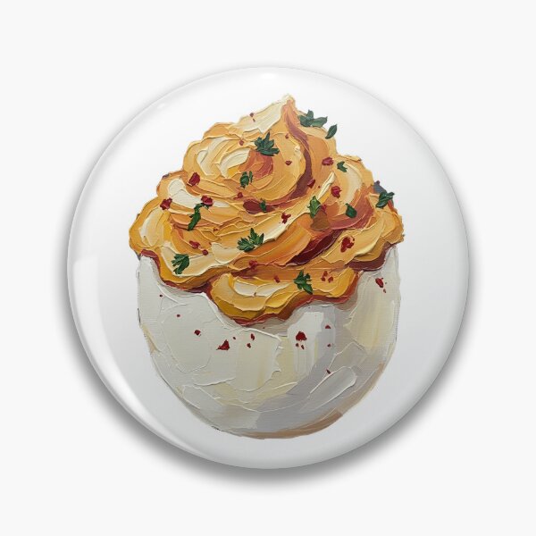 Item preview, Deviled Egg Palette Knife Painting Appetizer Food Art designed and sold by GymTanLaundry.