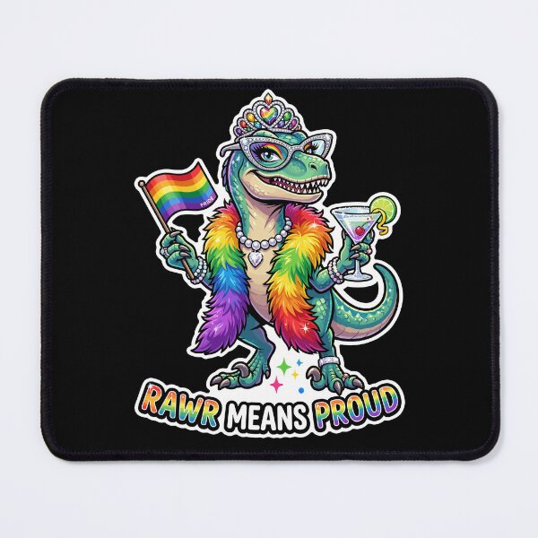 Item preview, Sassy T-Rex Rawr Means Proud Rainbow Pride Dino designed and sold by No Limits T-Shirts.