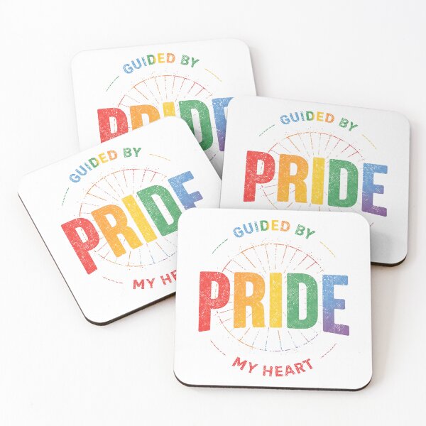 Item preview, Pride Rainbow Typography LGBTQ Pride Shirt Guided By Pride My Heart Quote designed and sold by Pride_Prints.