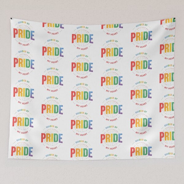 Item preview, Pride Rainbow Typography LGBTQ Pride Shirt Guided By Pride My Heart Quote designed and sold by Pride_Prints.