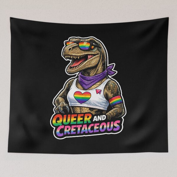 Item preview, Queer and Cretaceous T-Rex Pride Dino designed and sold by No Limits T-Shirts.