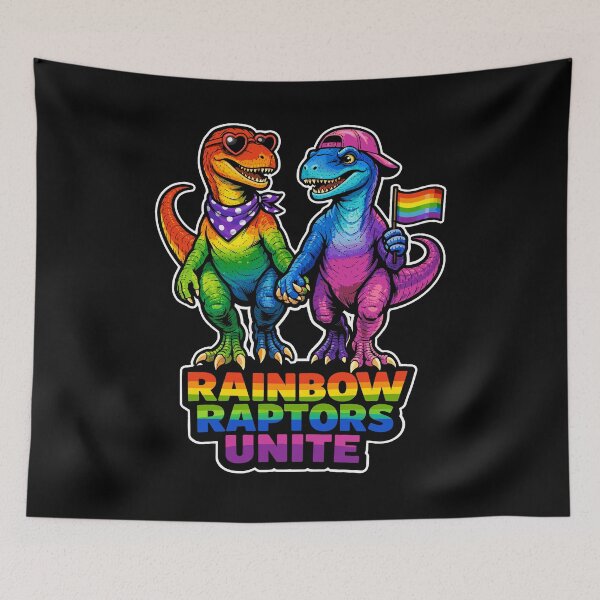 Item preview, Rainbow Raptors Unite LGBTQ Pride Dinosaur designed and sold by No Limits T-Shirts.