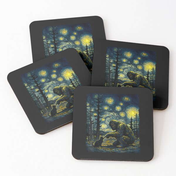 Item preview, Fun Hand Boop Nose Bigfoot Cat Style Starry Night Art designed and sold by FrankIsabel.