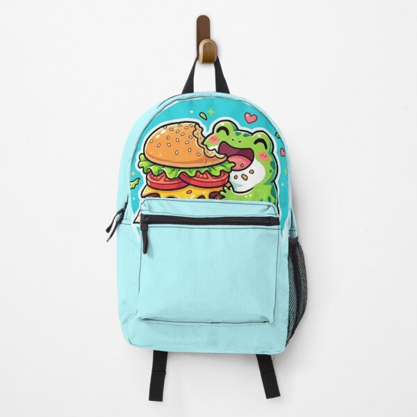 Item preview, Burger Frog – Cute Happy Frog Eating Giant Burger Cartoon Art designed and sold by ArtsyExplorer.