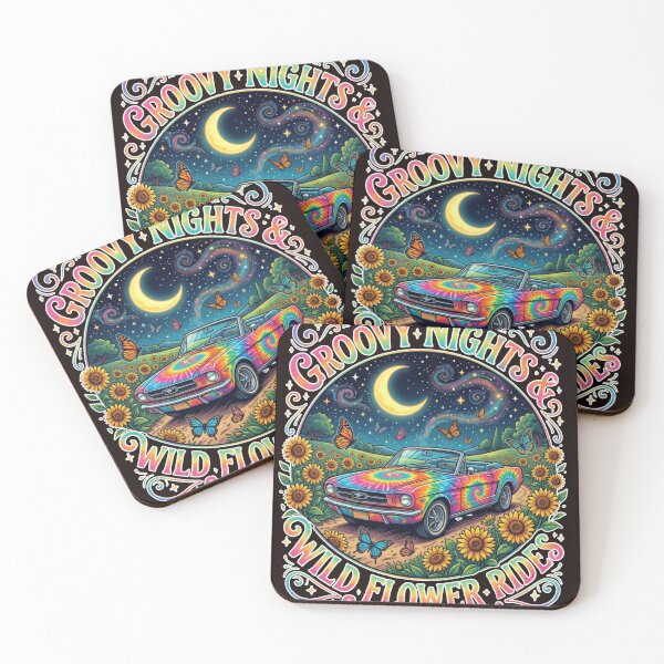 Item preview, Groovy Nights and Wildflower Rides Retro 70s Tie Dye Convertible designed and sold by PattaZone.