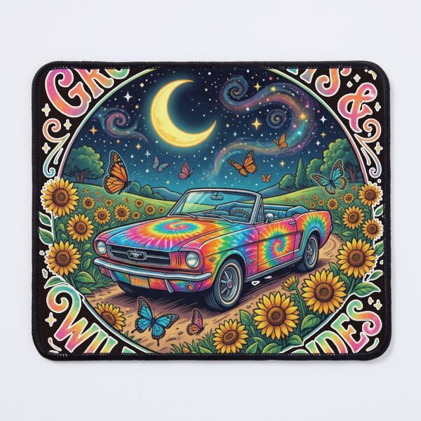 Item preview, Groovy Nights and Wildflower Rides Retro 70s Tie Dye Convertible designed and sold by PattaZone.