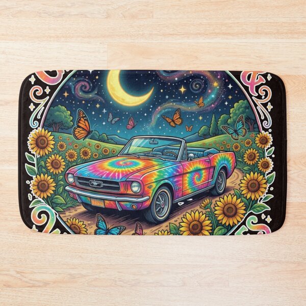 Item preview, Groovy Nights and Wildflower Rides Retro 70s Tie Dye Convertible designed and sold by PattaZone.