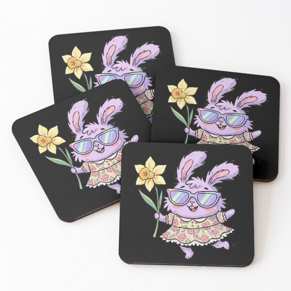 Item preview, Lavender Chibi Bunny in Floral Dress designed and sold by Emegan Print Art.