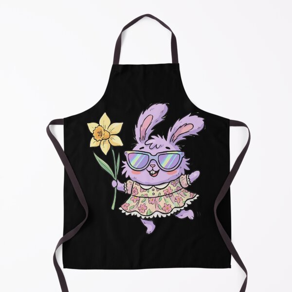 Item preview, Lavender Chibi Bunny in Floral Dress designed and sold by Emegan Print Art.