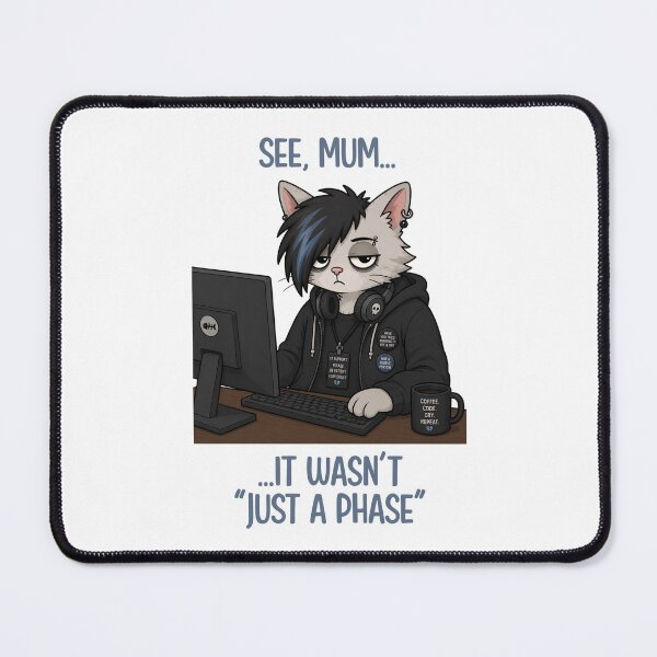 Item preview, Emo IT Cat designed and sold by CanSparkleArt.