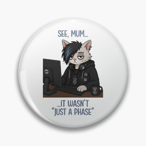 Item preview, Emo IT Cat designed and sold by CanSparkleArt.