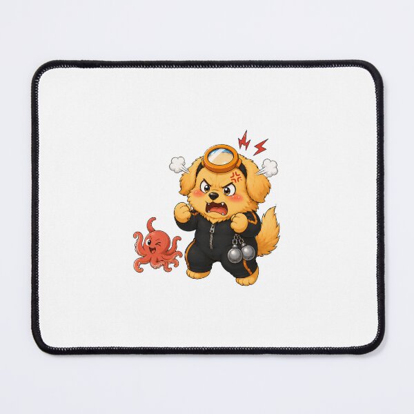 Item preview, KOREA HAENAM - Cute Chibi Golden Retriever Angry Octopus Sticker designed and sold by KOREA-HAENAM.