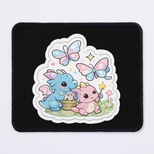 Item preview, Cute Kawaii Baby Dragons with Butterflies Sticker designed and sold by Bloomelle Studio.