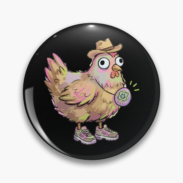 Item preview, Nostalgic Brown Hen with Retro Virtual Pet designed and sold by Emegan Print Art.