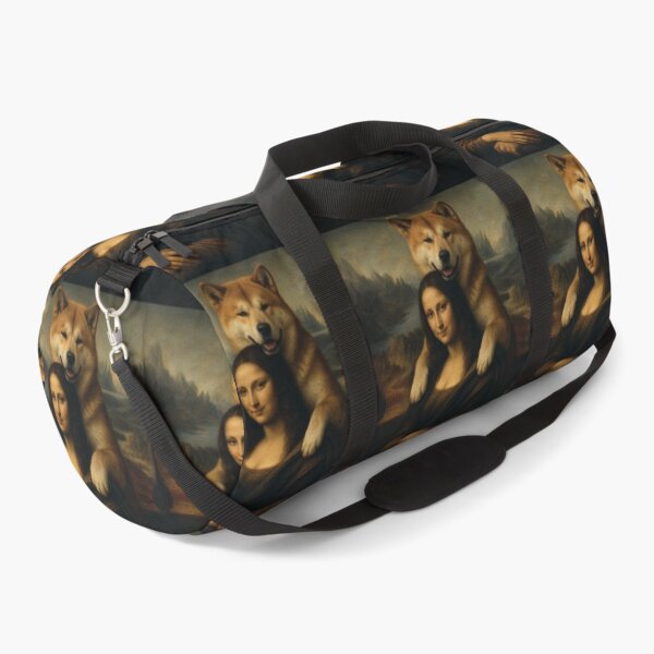 Item preview, Mona Lisa And Akita Inu Friend - Funny Classical Painting Parody designed and sold by merchxwear.
