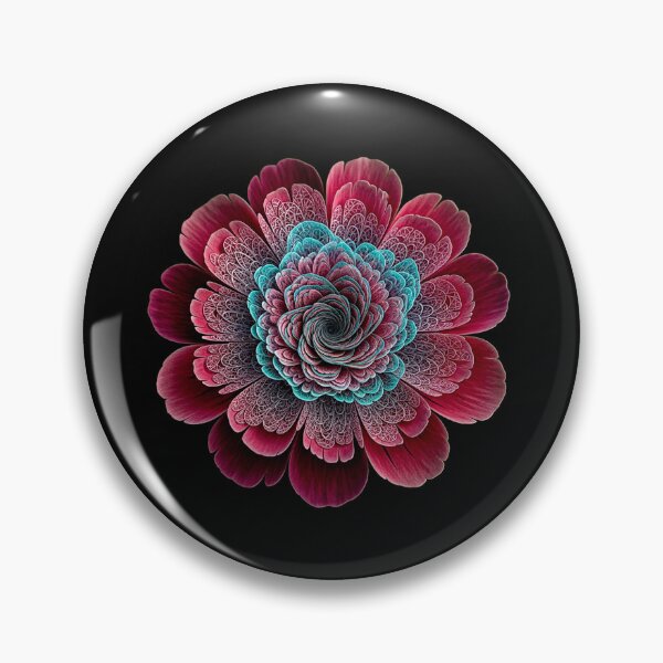 Item preview, Cosmic Fractal Bloom: Teal & Burgundy Spiral Flower designed and sold by mackyartsstudio.