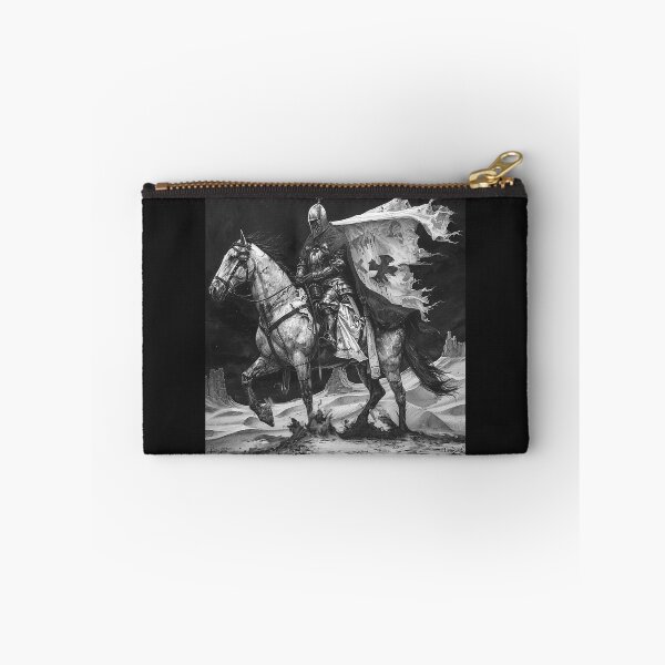 Artikelvorschau, Mittelalterlicher Ritter zu Pferd – Schwarz-Weiß-Fantasy-Kunst entworfen und verkauft von inkoutninja.