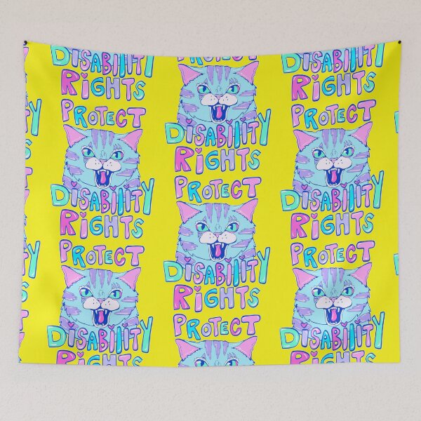 Item preview, Protect Disability Rights Cat Art designed and sold by crestfallenmermaid.